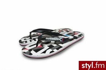 Quiksilver Klapki męskie MOLOKAI SNAPPER biały/czarny/niebieski roz. 43 - Klapki Buty Moda