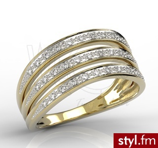 Węc Pierścionek z brylantami AP-62z 0,16ct H/Si - Pierścionki Biżuteria Moda