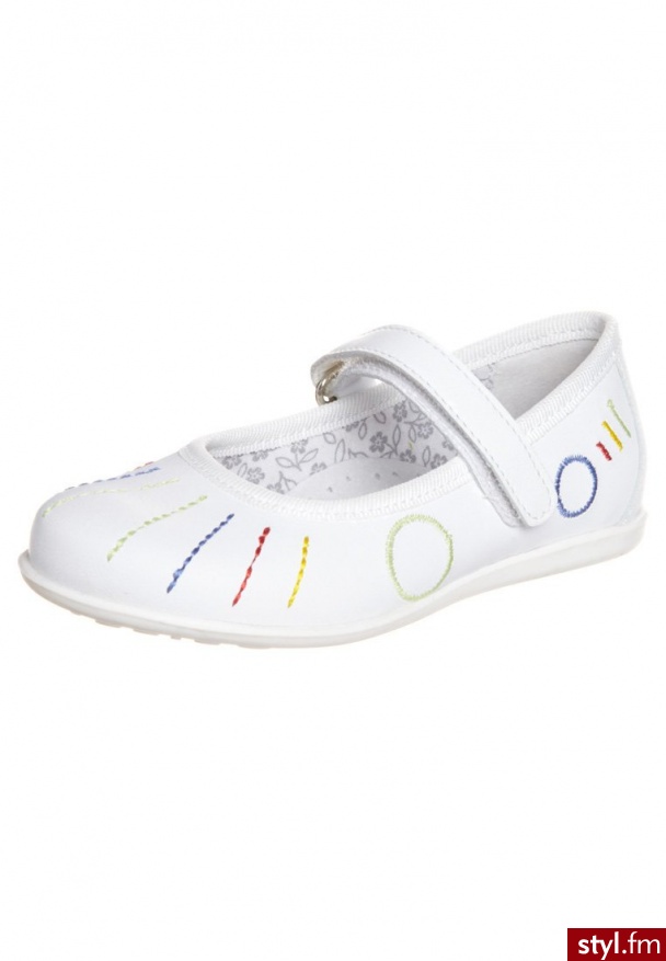 STUPS Baleriny z zapięciem biały - Balerinki Buty Moda