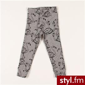 Mini Rodini MINI RODINI Legginsy Flamingo szare - Leginsy Spodnie Moda