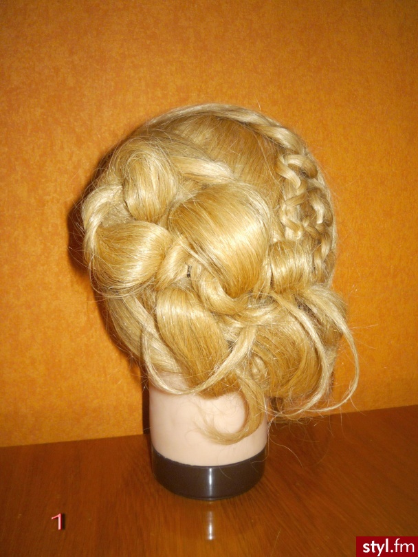 moje dzieło - Blond Kok Proste Wieczorowe Średnie Fryzury