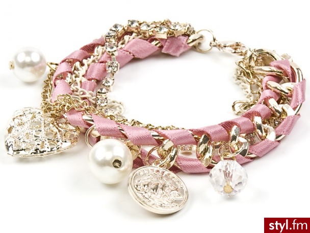 Iloko BRANSOLETKA CHARMSY PINK HEART - Wisiorki Biżuteria Moda