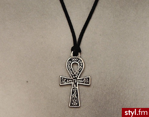 Jubileo.pl WISIOREK KRzYŻ ANKH POSREBRzANY kolor srebrny metal gothic ar7 - Wisiorki Biżuteria Moda