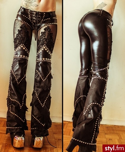 Skórzane Spodnie Moda