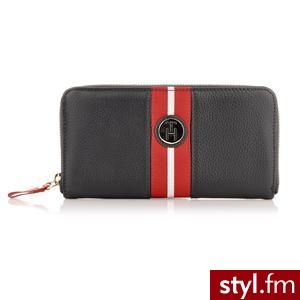 TOMMY HILFIGER PORTFEL SKÓRZANY LIZZIE SLG LARGE ZIP AROUND GRANATOWY (BW56919301 403) - Portfele i etui Dodatki Moda