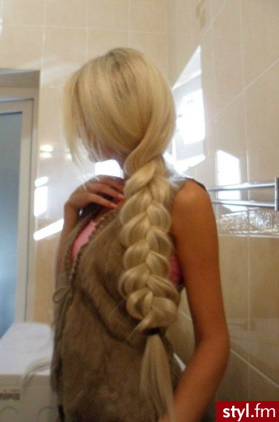 Blond Warkocze Proste Na co dzień Długie Fryzury