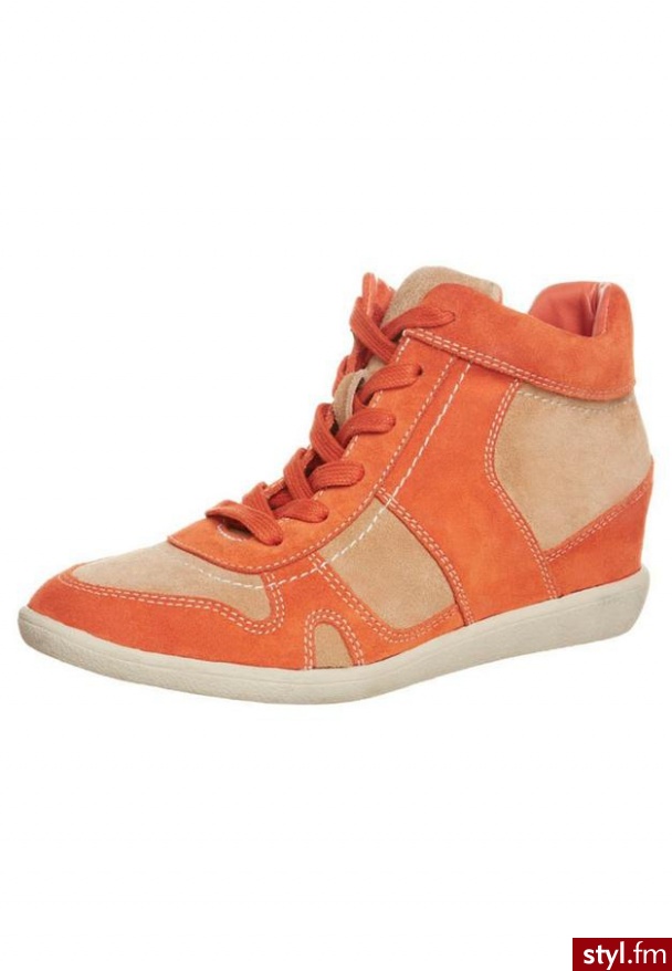 Pier One Botki na koturnie pomarańczowy - Botki Buty Moda