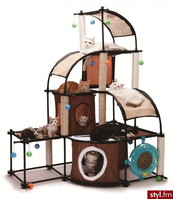 SportPet Designs Kitty City- kryjówka z tunelem 44x45x123cm  1syt. SP0314 - Dziecko