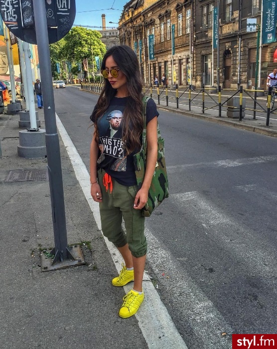 Materiałowe Spodnie Moda