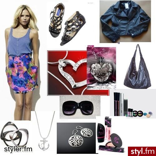 spacerkiem. Suknia z H&M buty też , do tego ramoneska i dodatki - Styler
