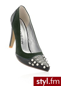 Bonprix Czółenka zielony butelkowy - srebrny 943597_22189 - Czółenka Buty Moda