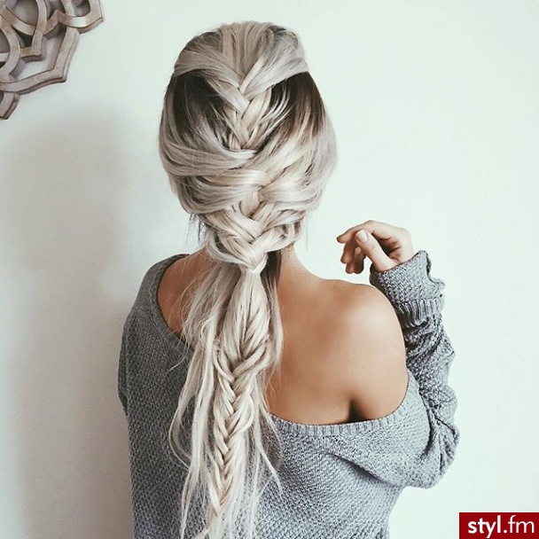 Blond Warkocze Proste Na co dzień Długie Fryzury