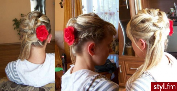 Blond Upięcie Proste z grzywką Wieczorowe Długie Fryzury