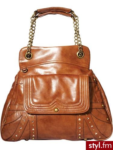 Duża torba z rączkami na złotych łańcuszkach w kolorze ciepłego brązu - Hayden Harnett dla Target 44.99$ - Pozostałe Torebki Moda