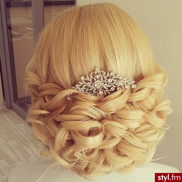 Blond Upięcie Kręcone Ślubne Długie Fryzury