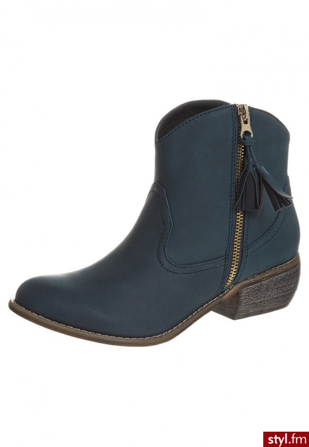Even&Odd Botki kowbojki i motocyklowe petrol (C1B11-370-36) - Botki Buty Moda