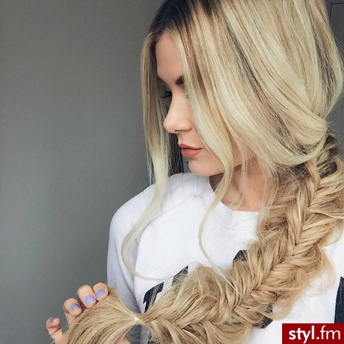 Blond Warkocze Proste Na co dzień Długie Fryzury