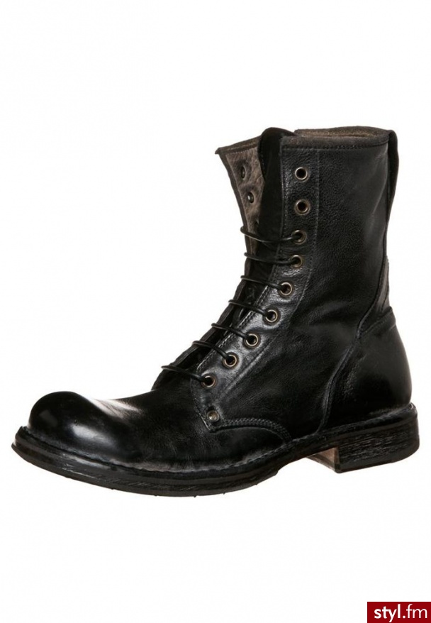 Moma Botki sznurowane czarny (51306) - Botki Buty Moda