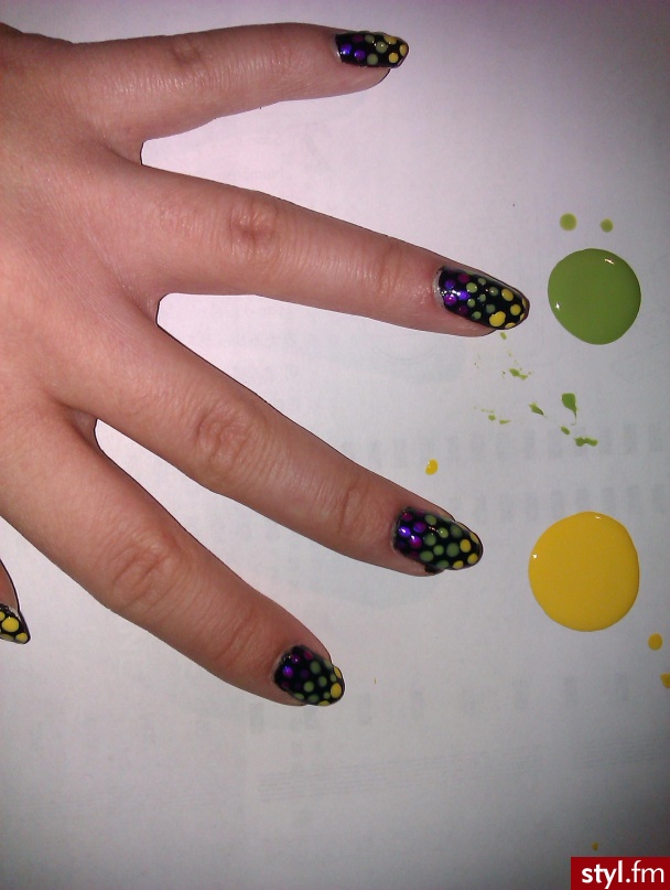 pink,yellow,green - Paznokcie