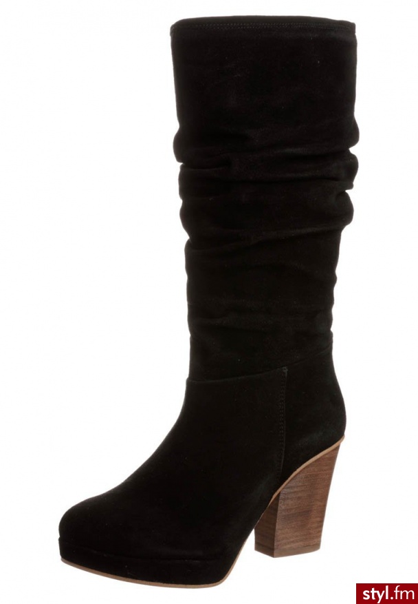 Zalando Collection Kozaki na platformie czarny - Kozaki Buty Moda