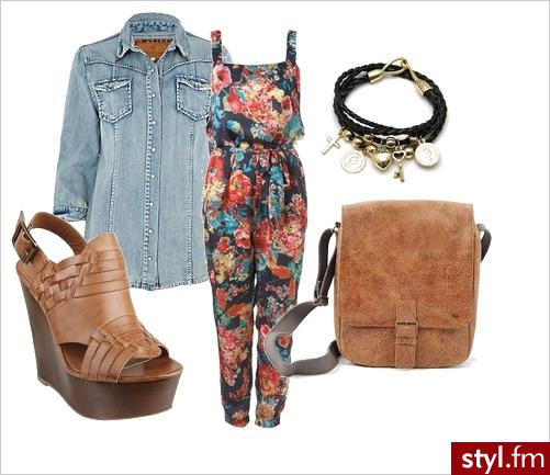 koszula River Island ok.200,00, Kombinezon Top Shop ok.300,00, Buty Steve Madden ok.415,00 ,Torebka DDAAG (aletrendy.pl) 255,00, Bransoletka (aletrendy.pl) 22,00 - Pozostałe Ciuchy Moda