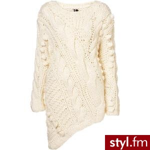 Handknit Winter White Chunky Cable Jumper - TopShop - Polyvore. Pobrano ze strony: http://www.polyvore.com/cgi/thing?id=25531831 - Pozostałe Ciuchy Moda