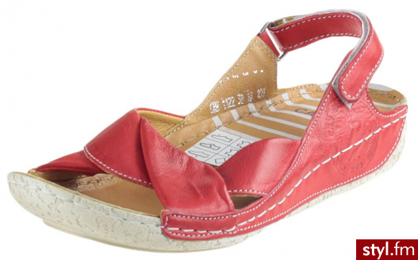 Carinii Sandały B1122 Czerwone (Czerwony) - Sandały Buty Moda
