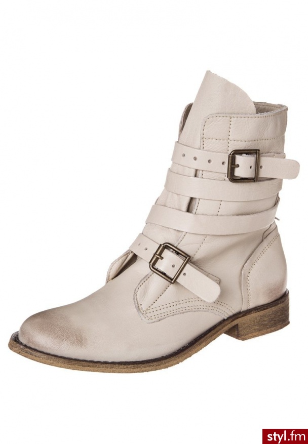 SPM OKLAHOMA Botki kowbojki i motocyklowe beżowy 60026180 - Botki Buty Moda