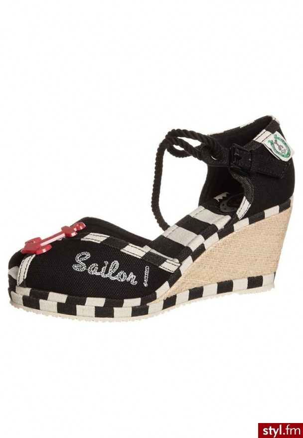 MISS L FIRE SANDAŁY NA KOTURNIE CZARNY (Sailor) - Koturny Buty Moda