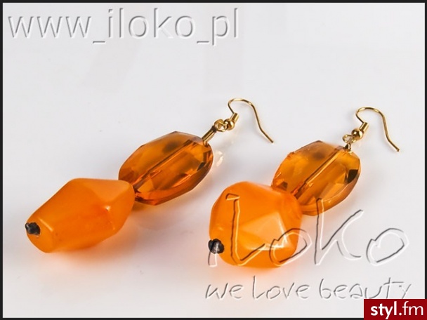 Iloko KOLCzYKI ORYGINALNE POMARAńCz K1-383 - Kolczyki Biżuteria Moda