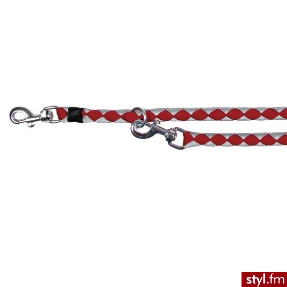 Trixie Smycz Regulowana Cavo. L-Xl. 2 M/O 18 Mm. Czerwono/Srebrne (TX-14363) - Psy Zwierzaki