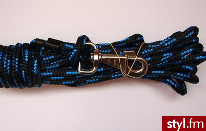 Chaba Linka treningowa 10 m śr. 8mm czarno-niebieska - Psy Zwierzaki