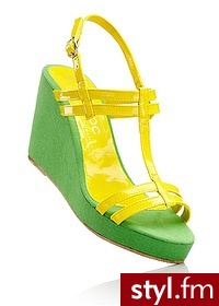 Bonprix Sandały jasnożółto-jasnozielony 933990_20689 - Sandały Buty Moda