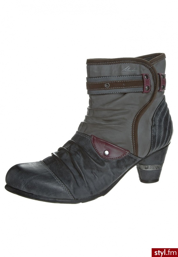 Mustang Botki szary - Botki Buty Moda