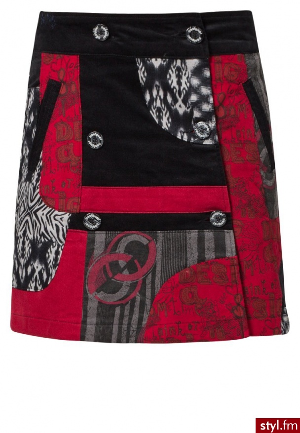 Desigual IzALA Spódnica z zakładką czarny (37F2768) - Pozostałe Spódnice Moda