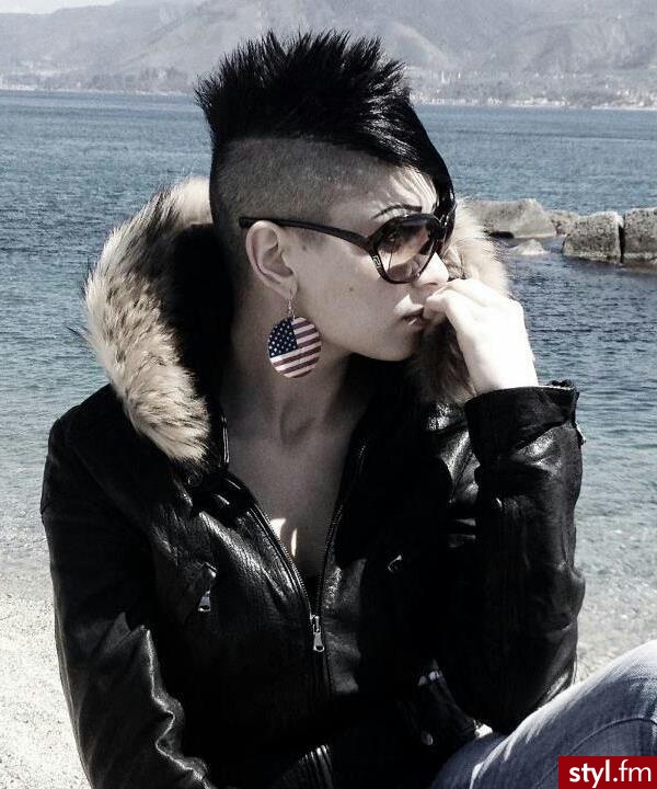 Czarne Punk Rock Alternatywne Krótkie Fryzury