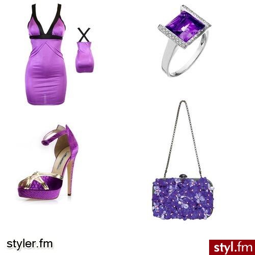 fiolet. zestaw wieczorowy - Styler
