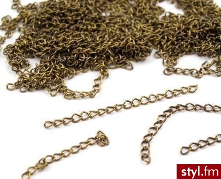 Łańcuszek dystansowy - stare złoto - Łańcuszki Biżuteria Moda