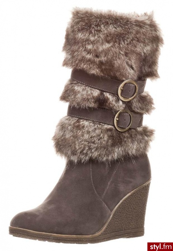 Anna Field Kozaki szary - Kozaki Buty Moda
