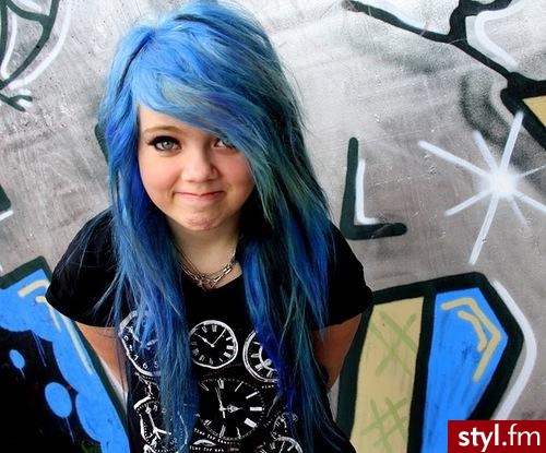 Kolorowe EMO Alternatywne Długie Fryzury
