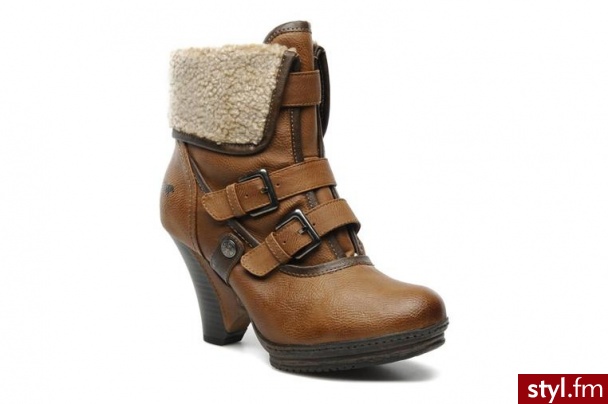 Mustang shoes PÓŁBUTY I BOTKI RAPHAELLE BY (Brązowy) - Botki Buty Moda