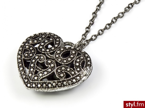 Iloko WISIOR AŻUROWE SERCE BIG LOVE SREBRNE - Wisiorki Biżuteria Moda