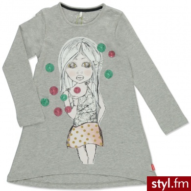 NAME IT Girls Kids Tunika DIMARIA grey melange szary - Tuniki Ciuchy Moda