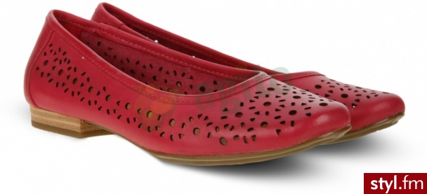 CLARKS Baleriny henderson band ażurowe fuksja 196108 - Balerinki Buty Moda
