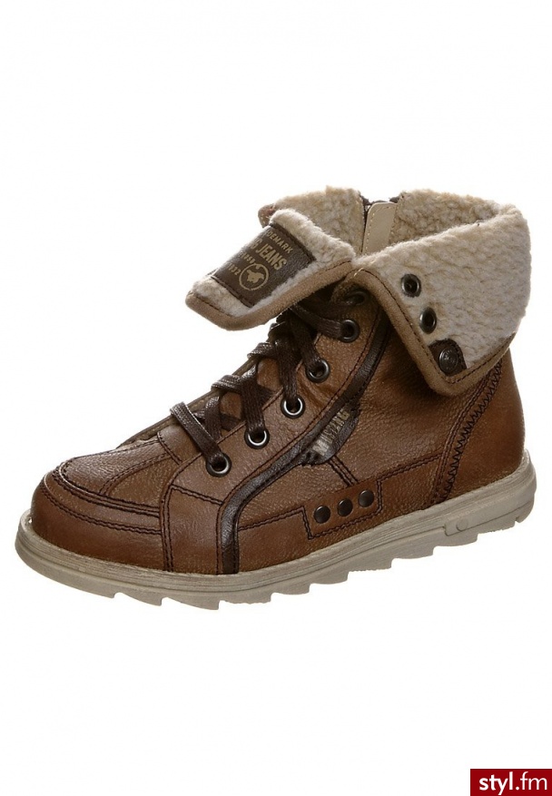 Mustang Botki sznurowane brązowy - Botki Buty Moda