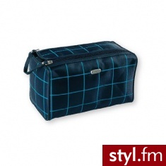 Top Choice Kosmetyczki i Kuferki Kosmetyczka męska CHECKER podwójna z suwakiem w kratkę 91780 - Kosmetyki