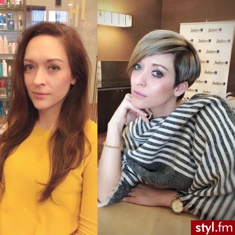 Duża zmiana w wykonaniu Małgosi. - Blond Rozpuszczone Proste Na co dzień Krótkie Fryzury