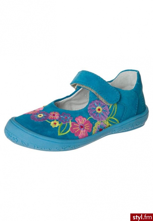 Richter Baleriny z zapięciem turkusowy - Balerinki Buty Moda