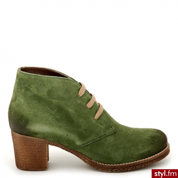 Venezia BOTKI SZNUROWANE 9501 CRO VERD - Botki Buty Moda