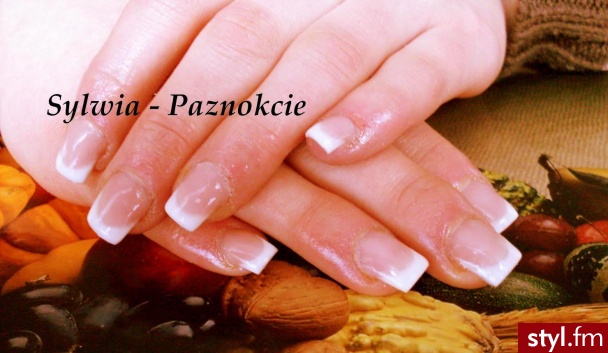 Kwadratowe French Żel Paznokcie